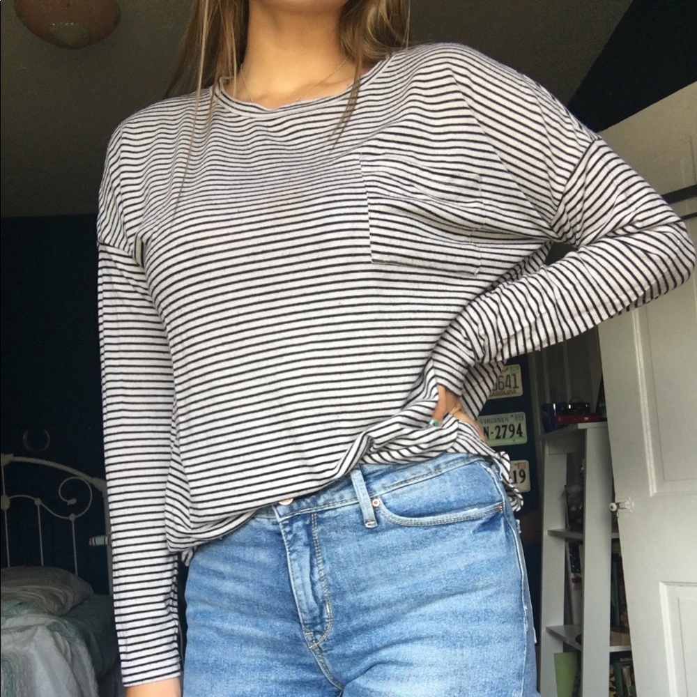 Striped black and whites oversized sweater